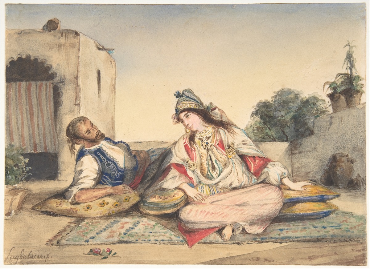 A Moroccan Couple on Their Terrace, by Eugene Delacroix, 1832. Source: Metropolitan Museum of Art