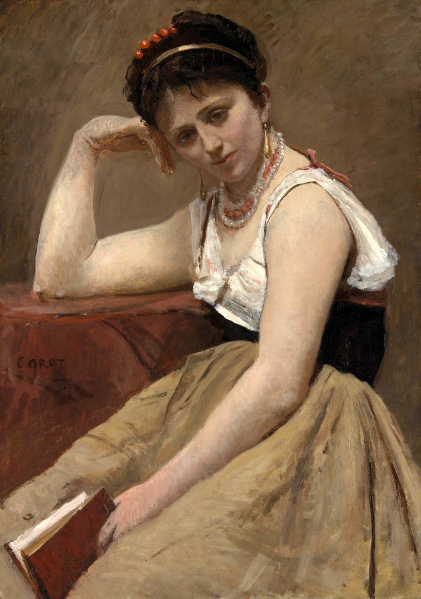 corot-interrupted-reading-painting