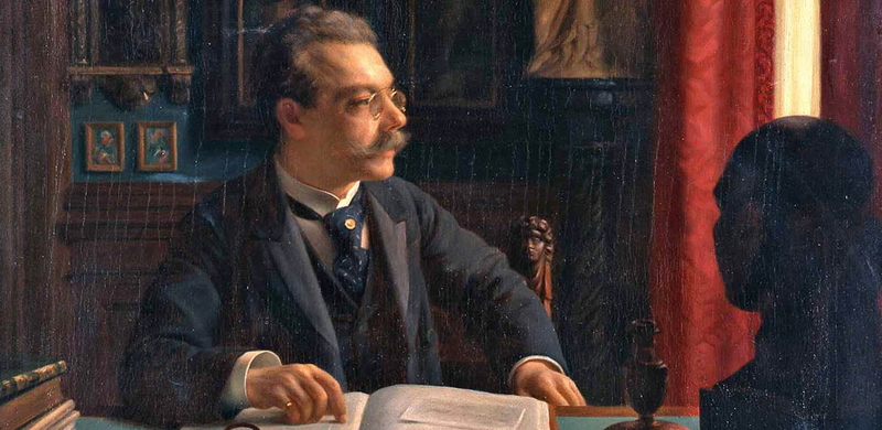 James Simon at His Desk Painting