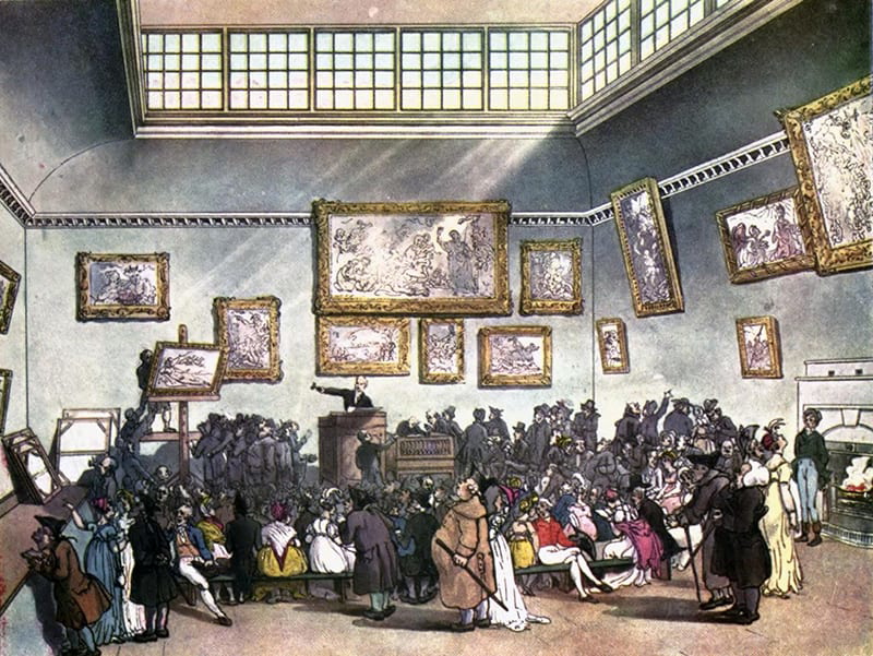 London in Miniature, engraving, by Thomas Rowlandson and Augustus Charles Pugin, 1808.