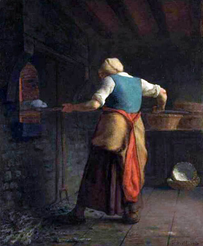Woman Baking Bread by Jean-Francois Millet
