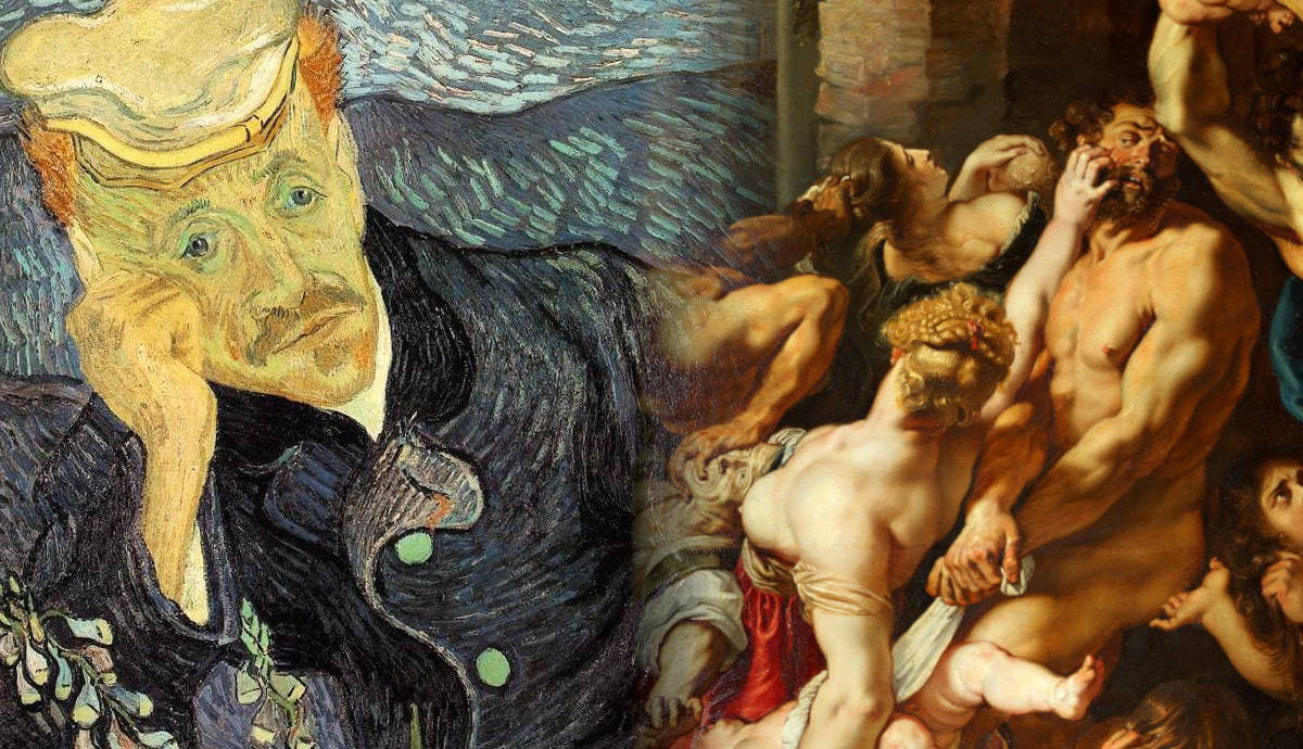 Rubens massacre painting with Innocents by van Gogh painting