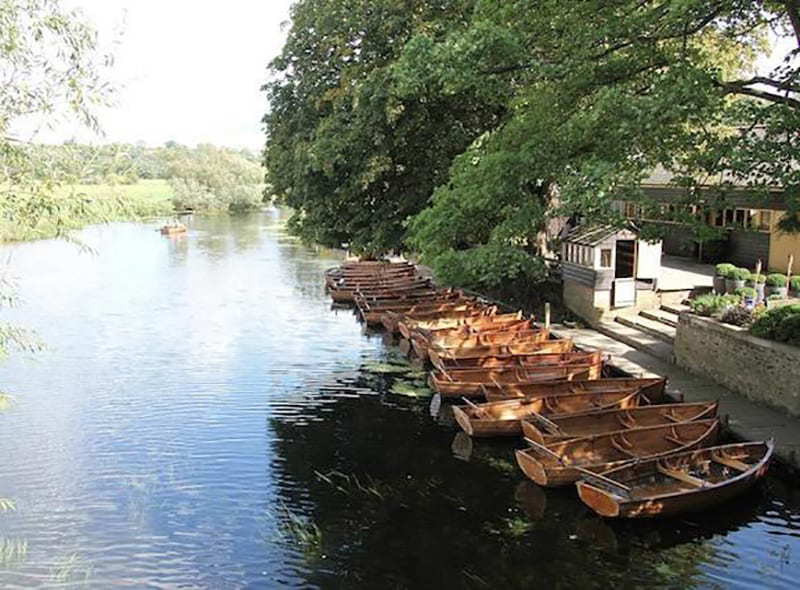 Boats available for tourists to explore the River Stour of Constable Country