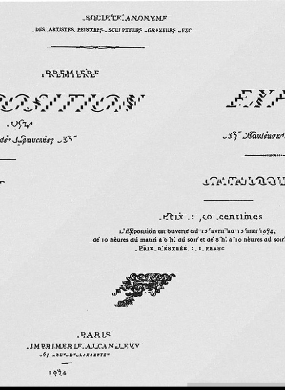 Notice of the first-ever Impressionist exhibition