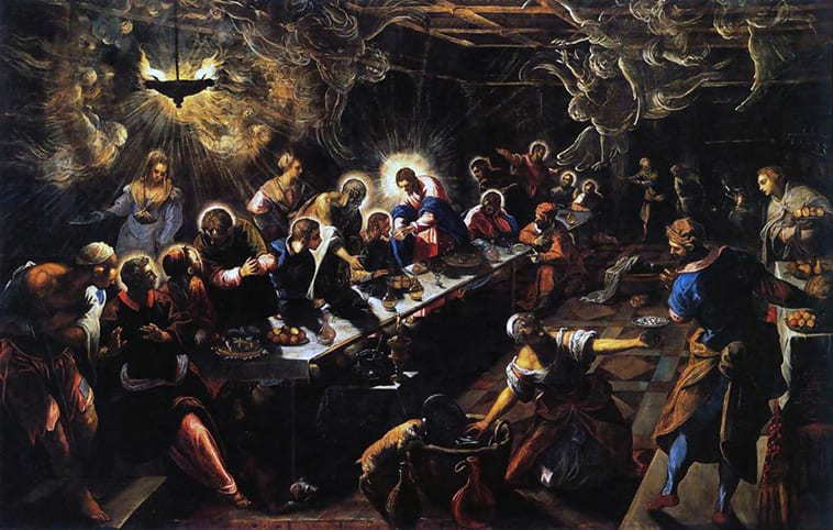 The Last Supper by Tintoretto, 1592-94