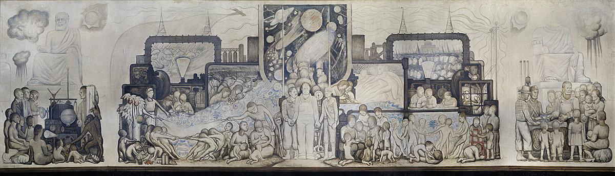 Rivera’s early sketch for the Rockefeller Center mural, credits to Museo Frida Kahlo