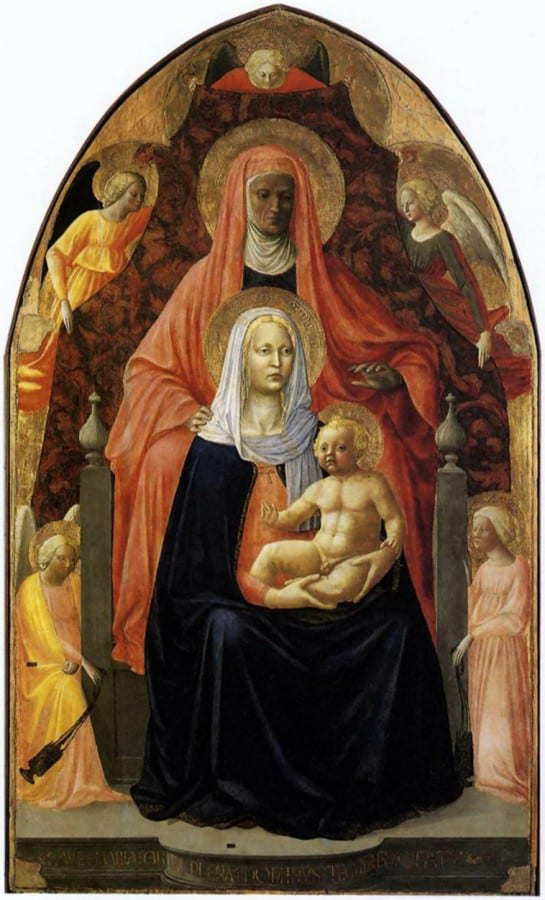 Madonna and Child with St. Anne by Masaccio, 1424-25