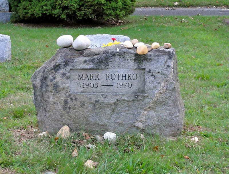 Rothko's grave at East Marion Cemetery, East Marion, New York