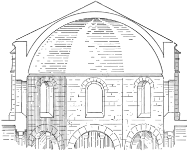 Example of a classical style Renaissance dome with Romanesque arches, 1905