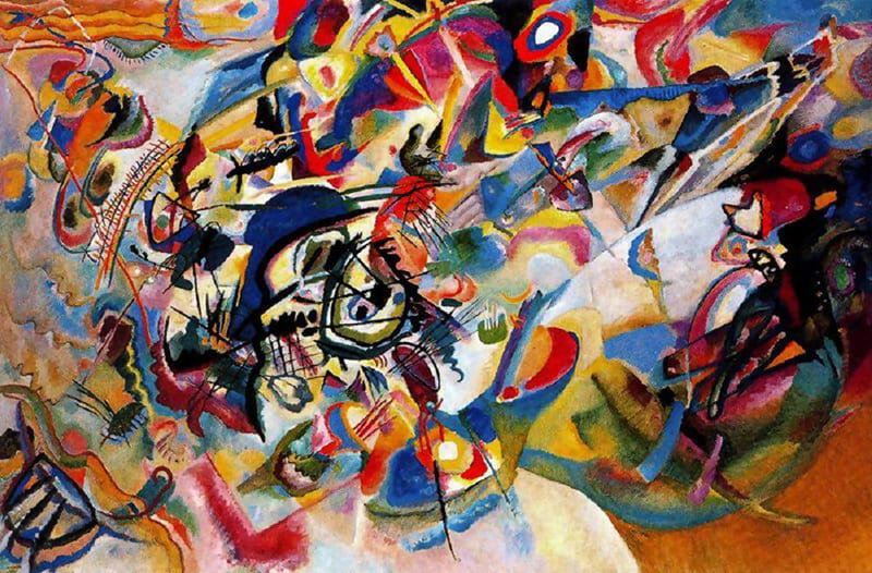 Composition VII, Wassily Kandinsky, 1913, Tretyakov Gallery, According to Kandinsky, the most complex piece he created.
