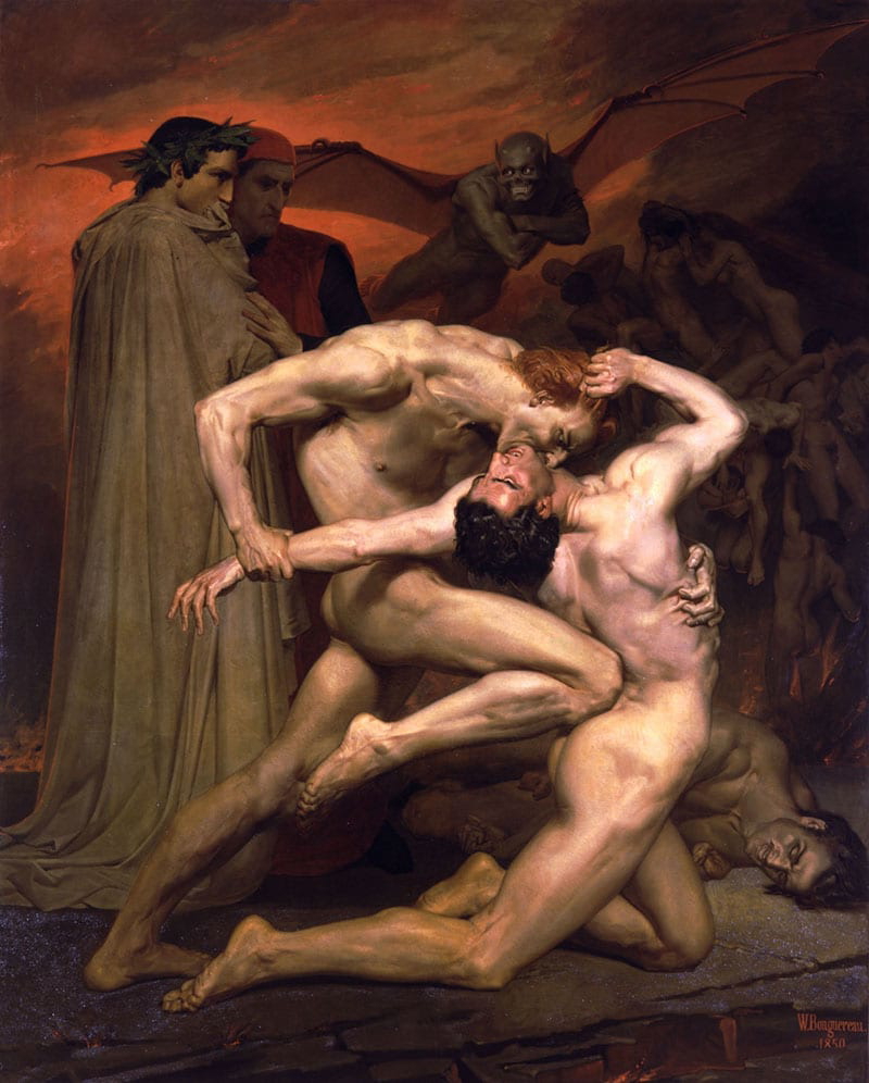 Dante and Virgil in Hell by William-Adolphe Bouguereau, 1850  