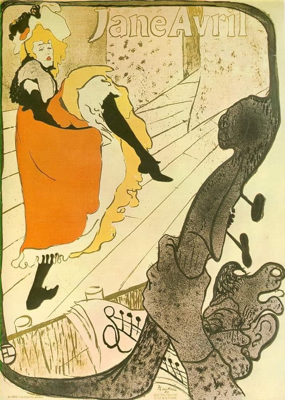 Jane Avril, Henri de Toulouse-Lautrec, 1893, PD-Art