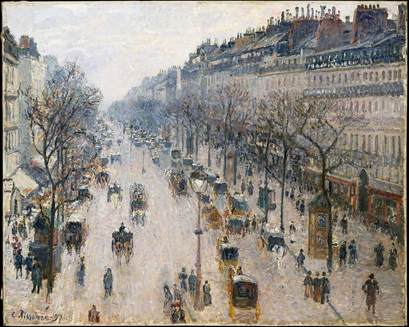 The Boulevard Montmartre on a Winter Morning, Pissarro 1897 