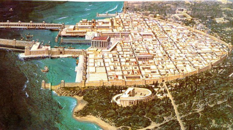 Painting of the Roman city of Caesarea