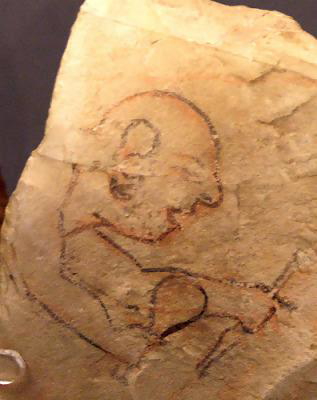 Ostraca depicting a workman, found in Deir El Medina