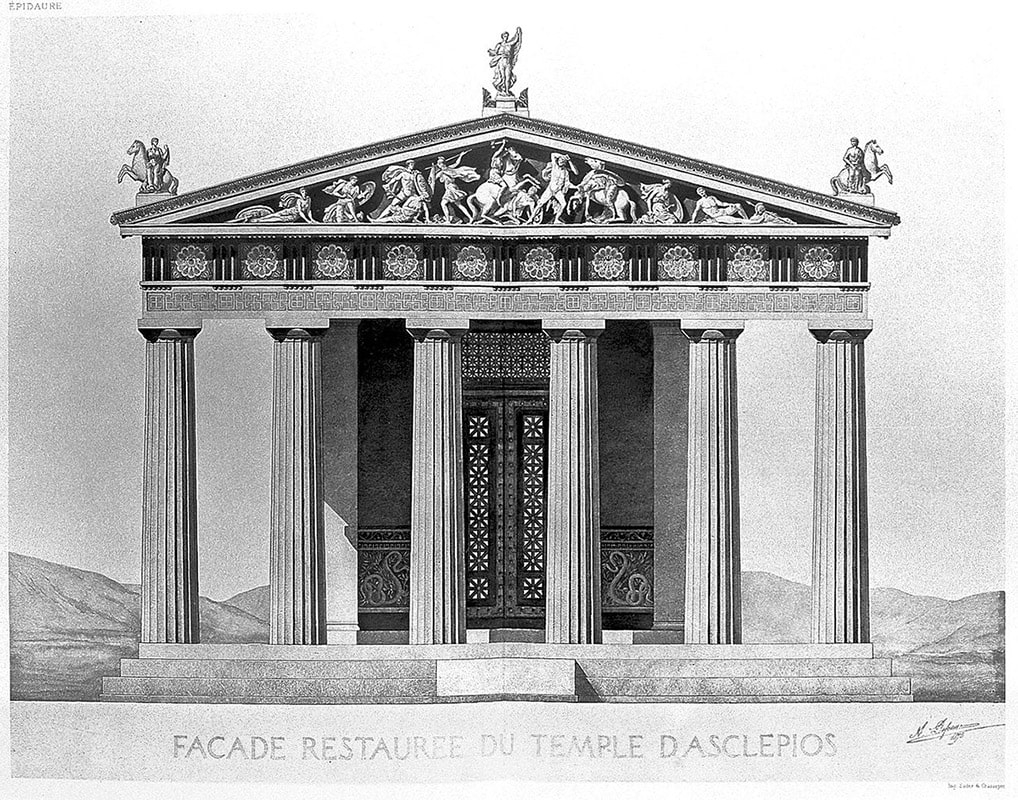 drawing of the temple of asclepius
