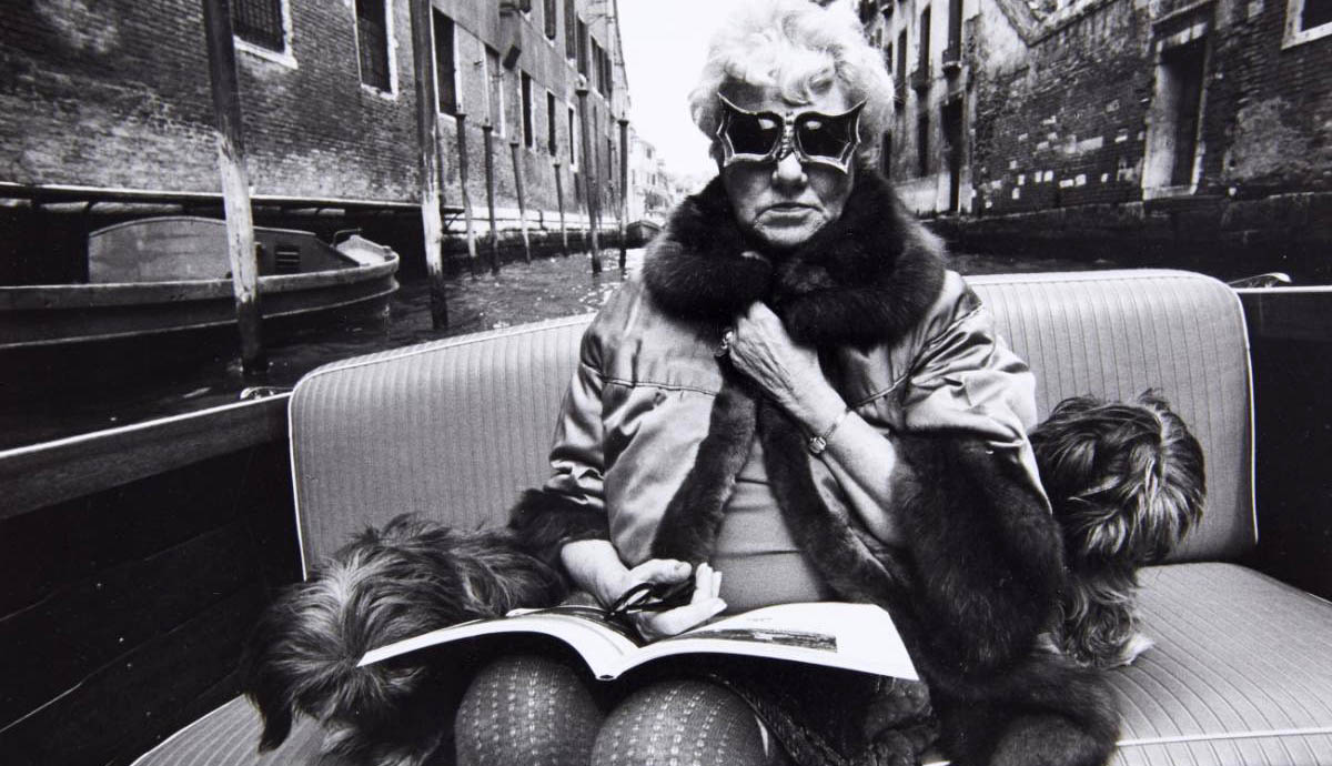 Photo of Peggy Guggenheim in Venice