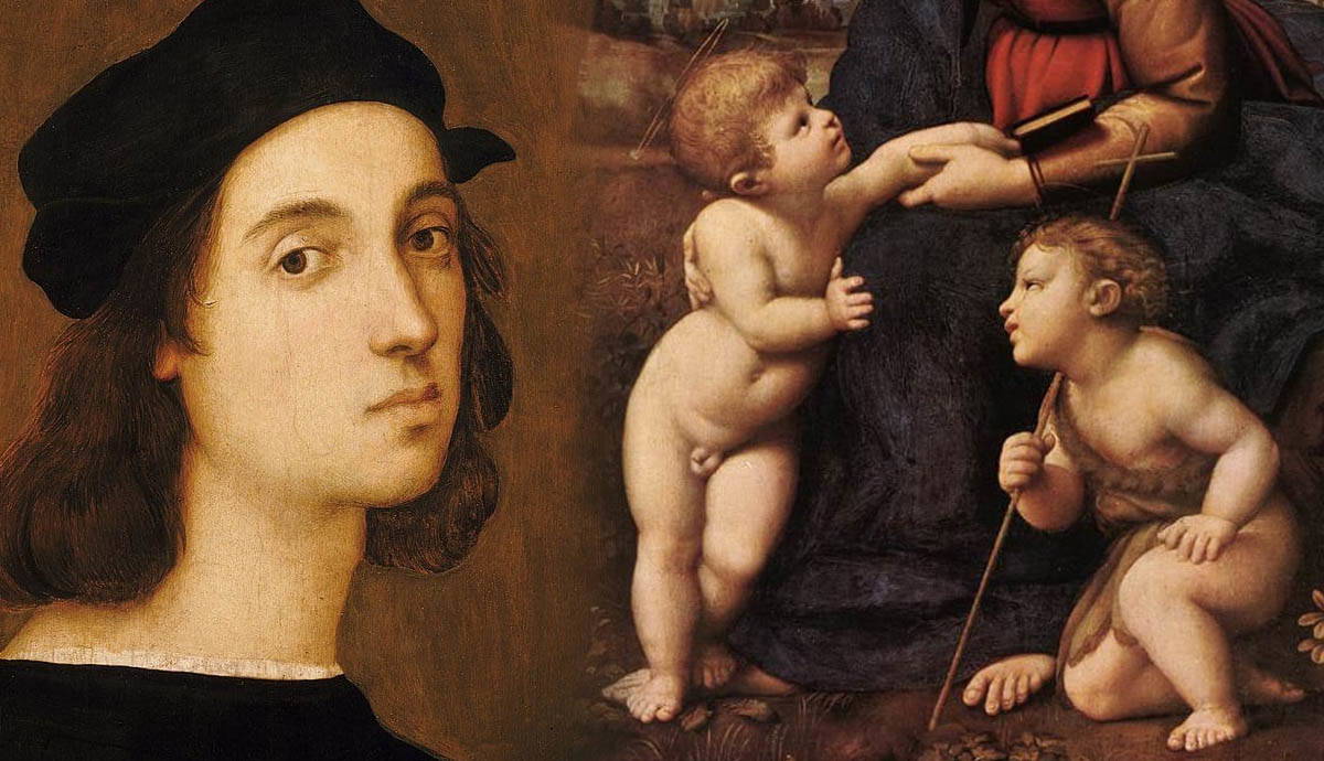 Self-Portrait-with-children-paintings-by-Raphael