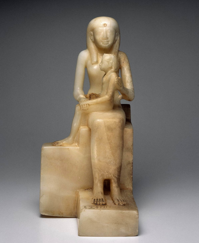Figure of Ankhesenmeryre II and Pepi II, via the Brooklyn Museum Figure of Ankhesenmeryre II and Pepi II, via the Brooklyn Museum