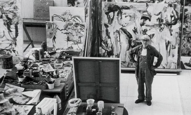 De Kooning in his studio, East Hampton, March 1978