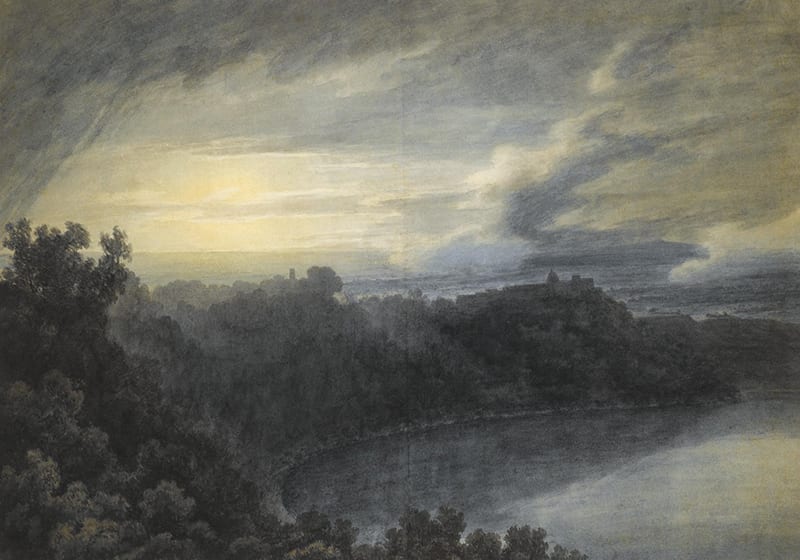 The Lake Of Albano And Castel Gandolfo (circa 1780s), by John Robert Cozens