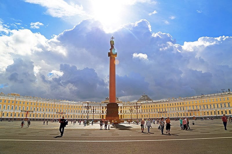 Palace Square, St. Petersburg. via Architectural Digest