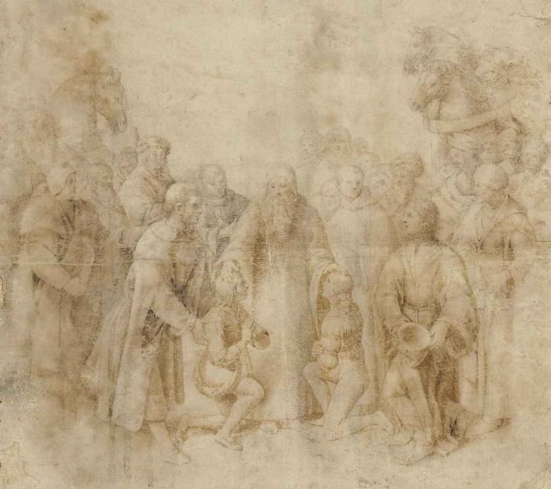 Saint Benedict Receiving Maurus and Placidus by Raphael