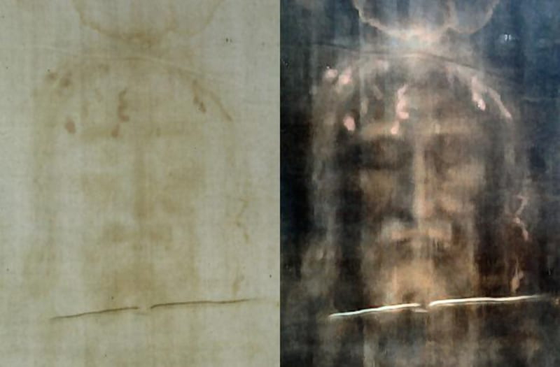 Turin shroud positive and negative
