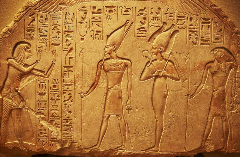 A beautiful inscription of ancient Egyptian hieroglyphs