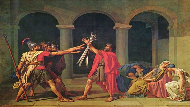 The Oath of Horatii, Jacques-Louis David, 1784. Louvre, Paris. via Wikiart
