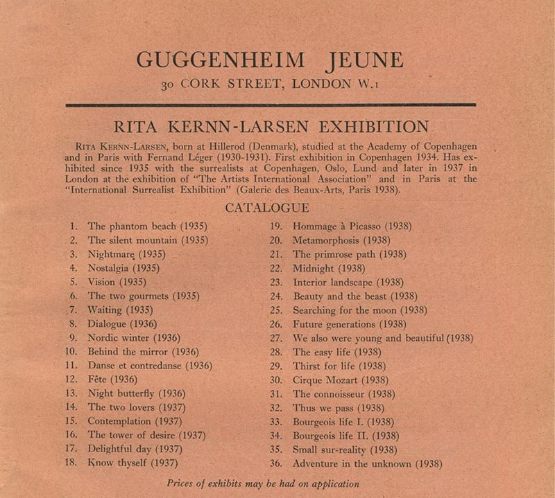 Guggenheim Jeune in London in 1938