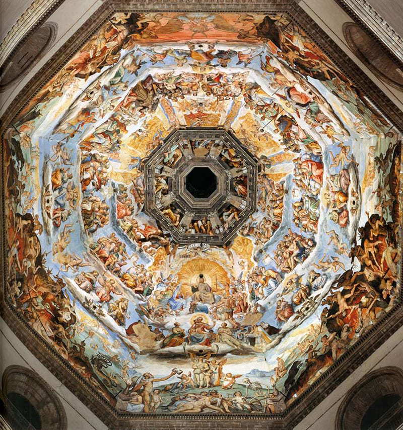 The Last Judgement, a fresco on the interior of Florence’s famous cupola, commissioned by Cosimo d’Medici. via The Art Story.