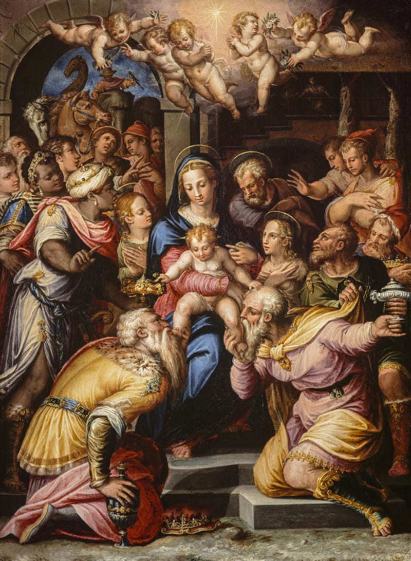 Vasari’s The Adoration of the Magi. via Wikipedia