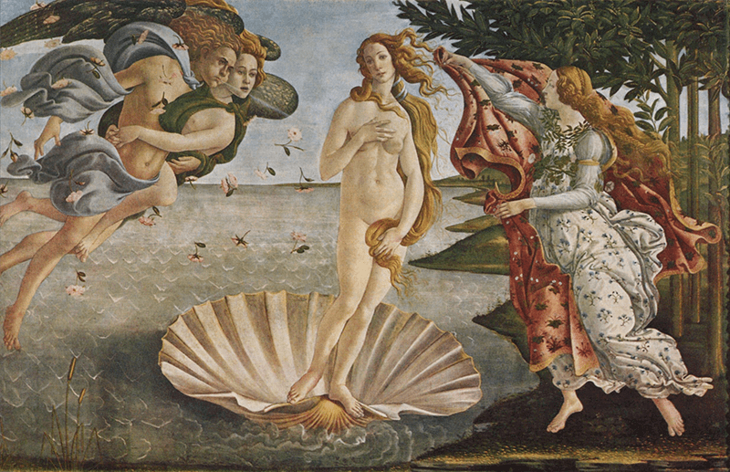 The Birth of Venus is widely regarded as the most important of Botticelli’s work, and a hallmark of Renaissance painting, via Wikiart.