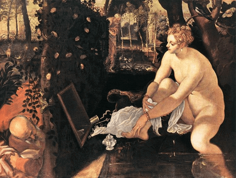 Susanna and the Elders, Tintoretto, 1555, via Wikiart