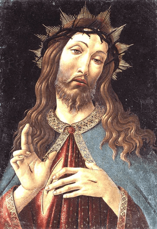 The influence of the strict new Florentine regime can be seen in Botticelli’s Christ Crowned with Thorns, via Wikiart.