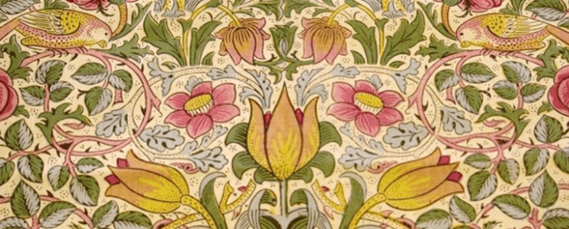 An example of William Morris’ famous floral designs. Via The William Morris Society