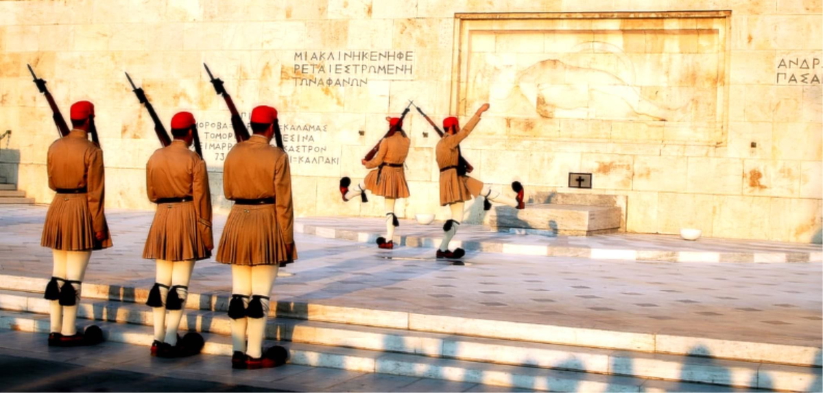 Next, spend some time at the Constitution (Syntagma) Square, wait for the change of Guards at the Monument of the Unknown Soldier.