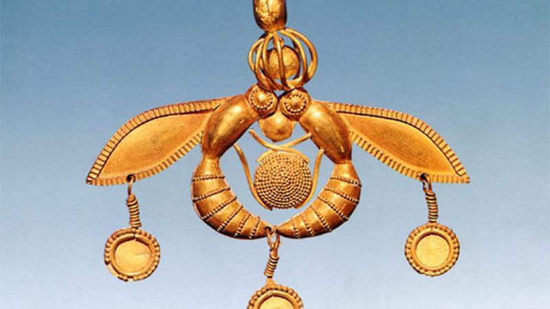Greek Minoan Gold Bee Pendant