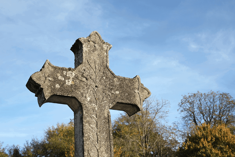 A Christian tombstone