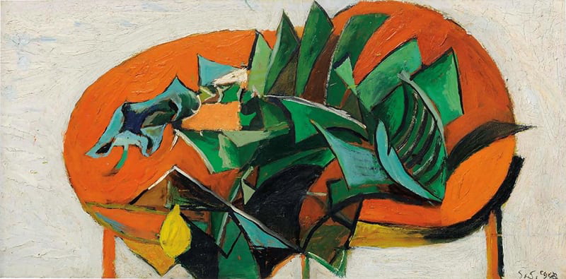 $104,500 for Still Life with Banana Leaf, 1947, oil on canvas, sold at Sotheby’s London in June 2014.