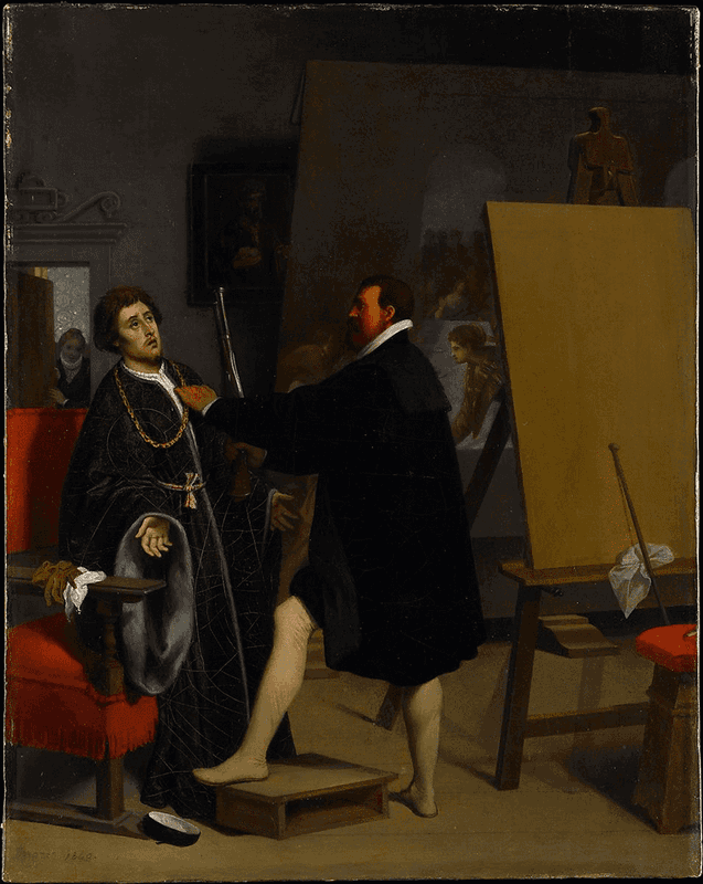 Aretino in the Studio of Tintoretto, Jean Auguste Dominique Ingres, 1848, via The Met Museum