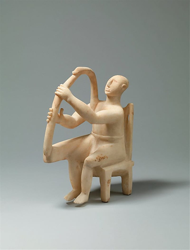 Cycladic Marble seated harp player, Metropolitan Museum Art