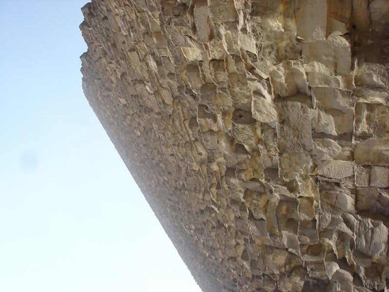 The steep sides of the Great Pyramid