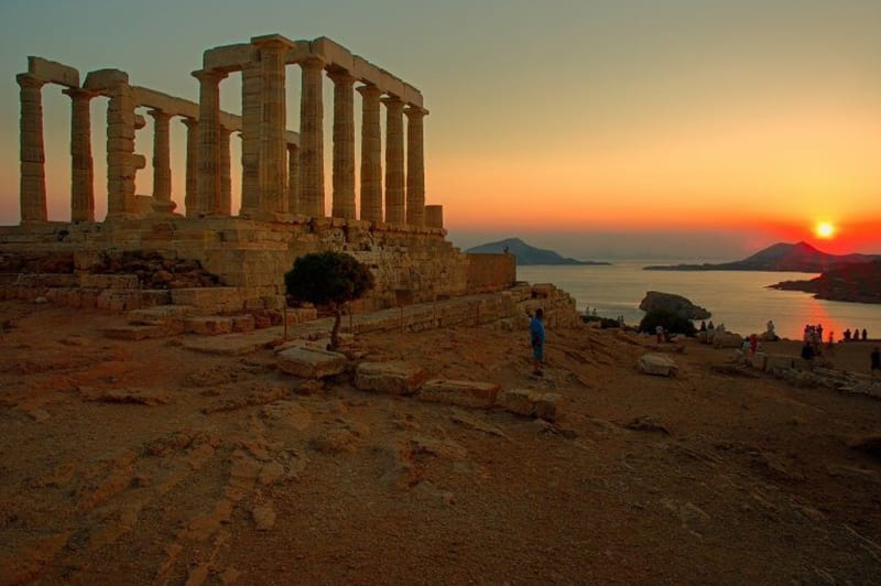 Sunset at Cape Sounio 