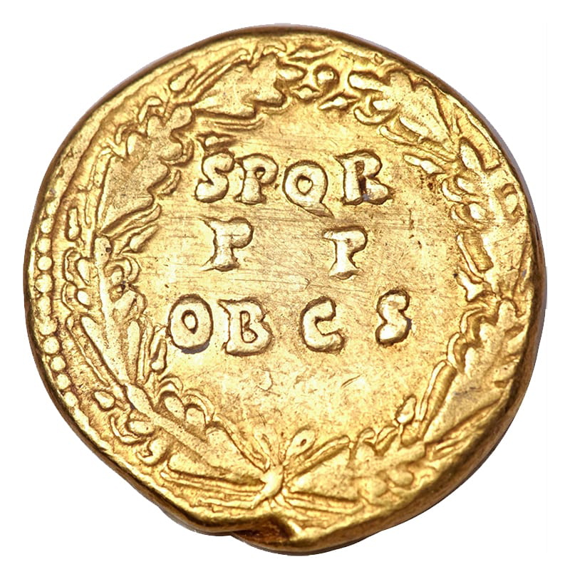 A coin bearing the Republic’s famous SPQR abbreviation. via Numista