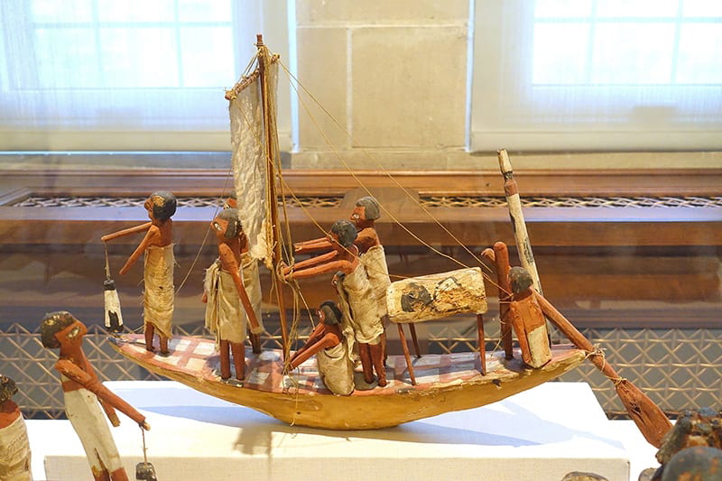 A model of a boat from an Egyptian tomb