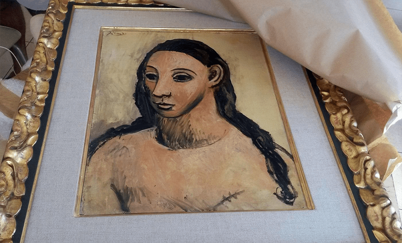 Seized painting “Head of a Young Woman” by Pablo Picasso. Source: French Customs Office