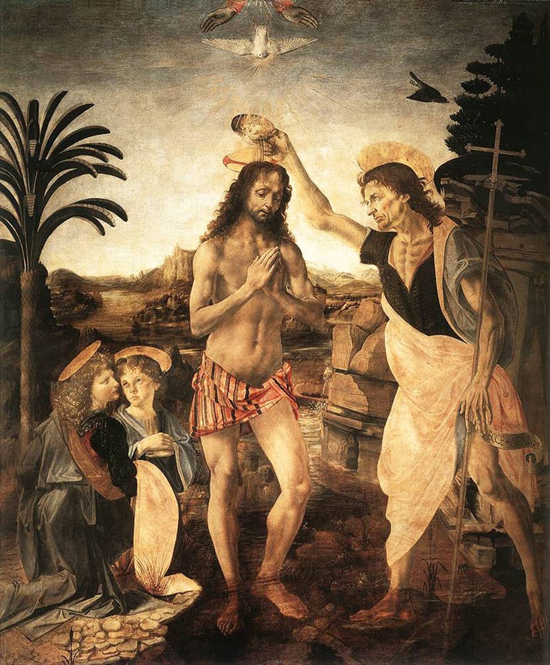 The Baptism of Christ, Verrocchio, 1475, via Wikipedia