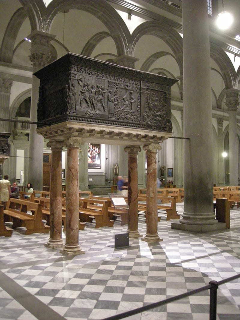 Detail from the Pulpit of the Resurrection by Donatello, San Lorenzo, Florence, Italy